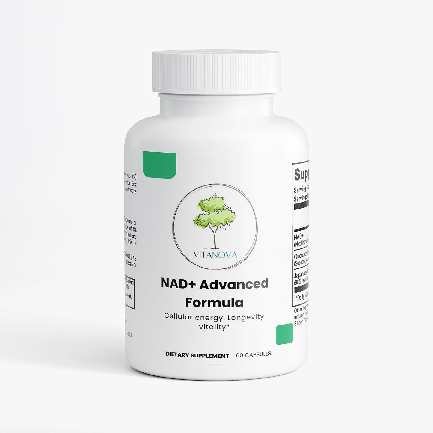 VitaNova NAD+ Supplement – 500 mg Cellular Energy Support